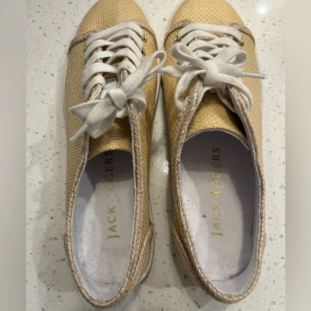 Jack Rogers Woven Raffia Sneakers Size 8